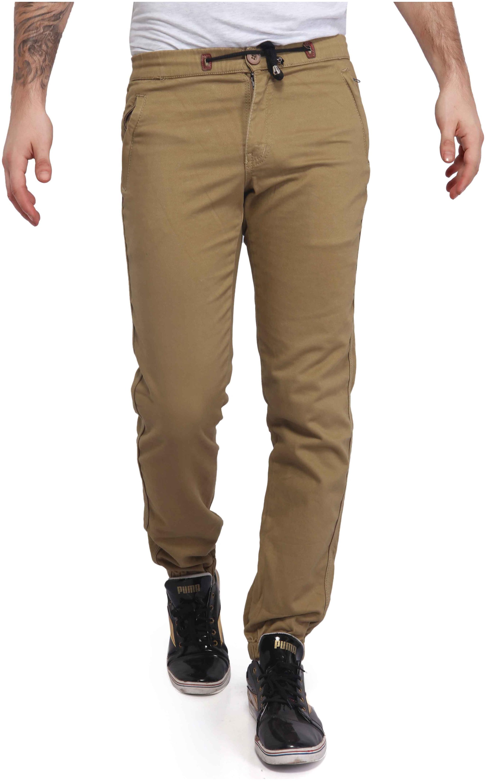 

Mr STAG Men Brown Solid Regular fit Regular trousers