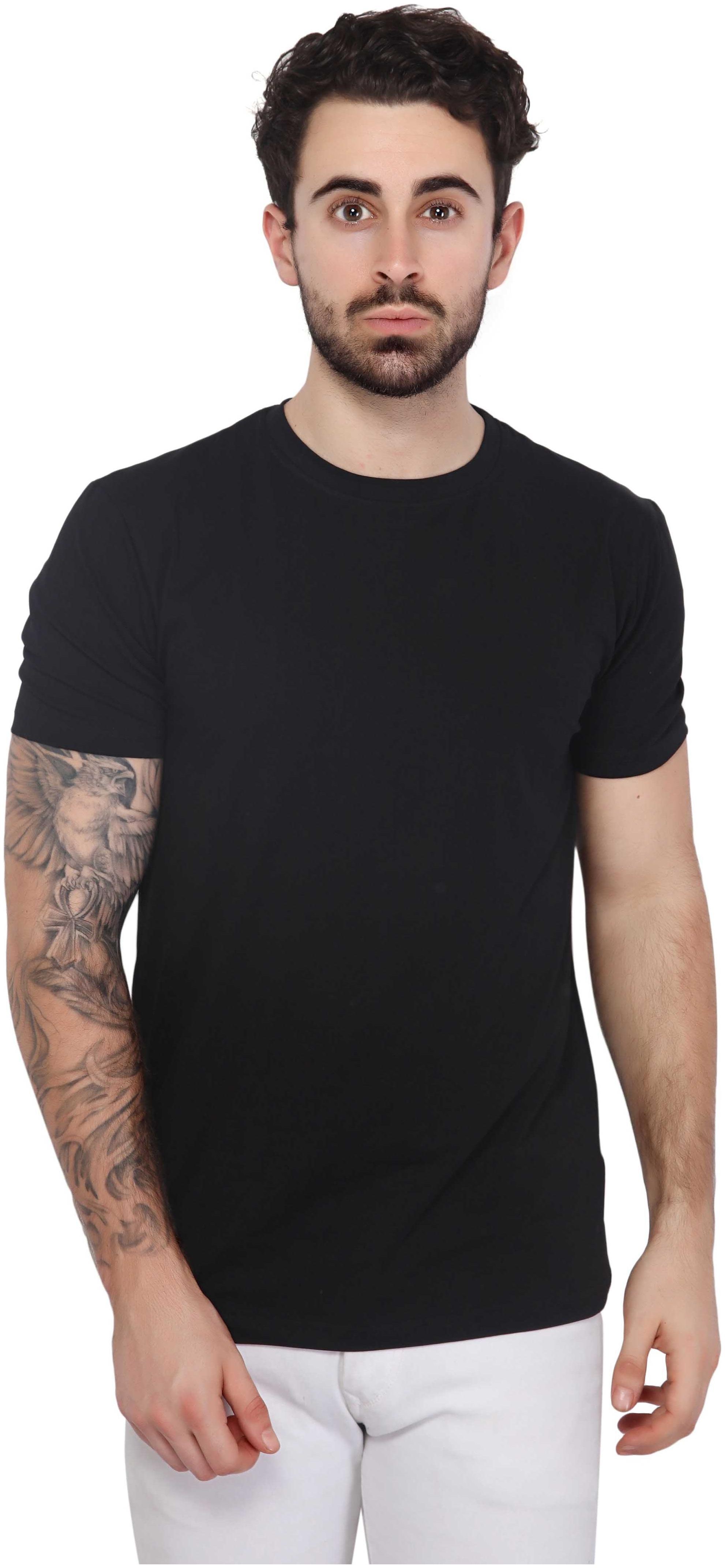 

Mr STAG Men Black Regular fit Cotton Lycra Round neck T-Shirt - Pack Of 1