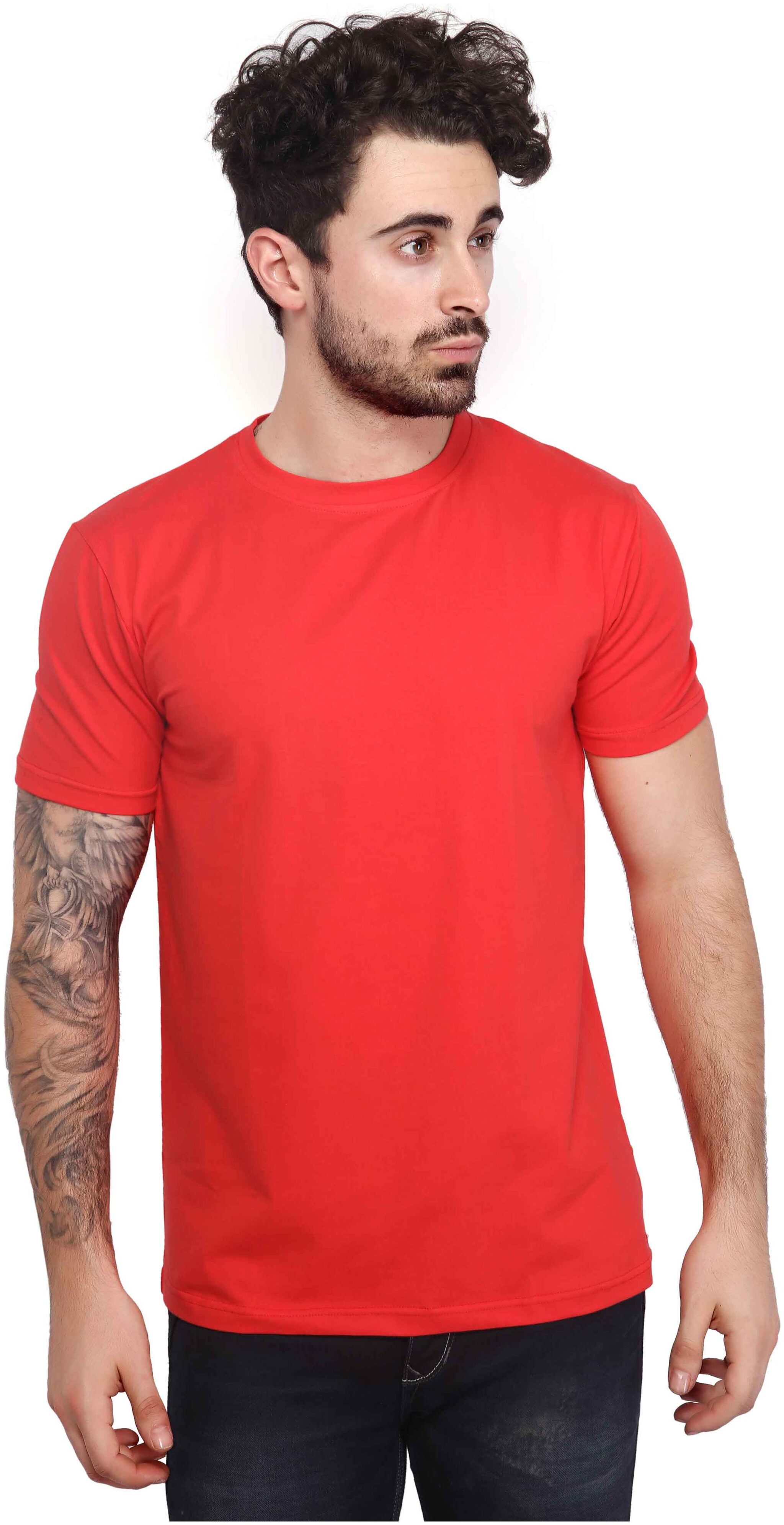 

Mr STAG Men Red Regular fit Cotton Lycra Round neck T-Shirt - Pack Of 1