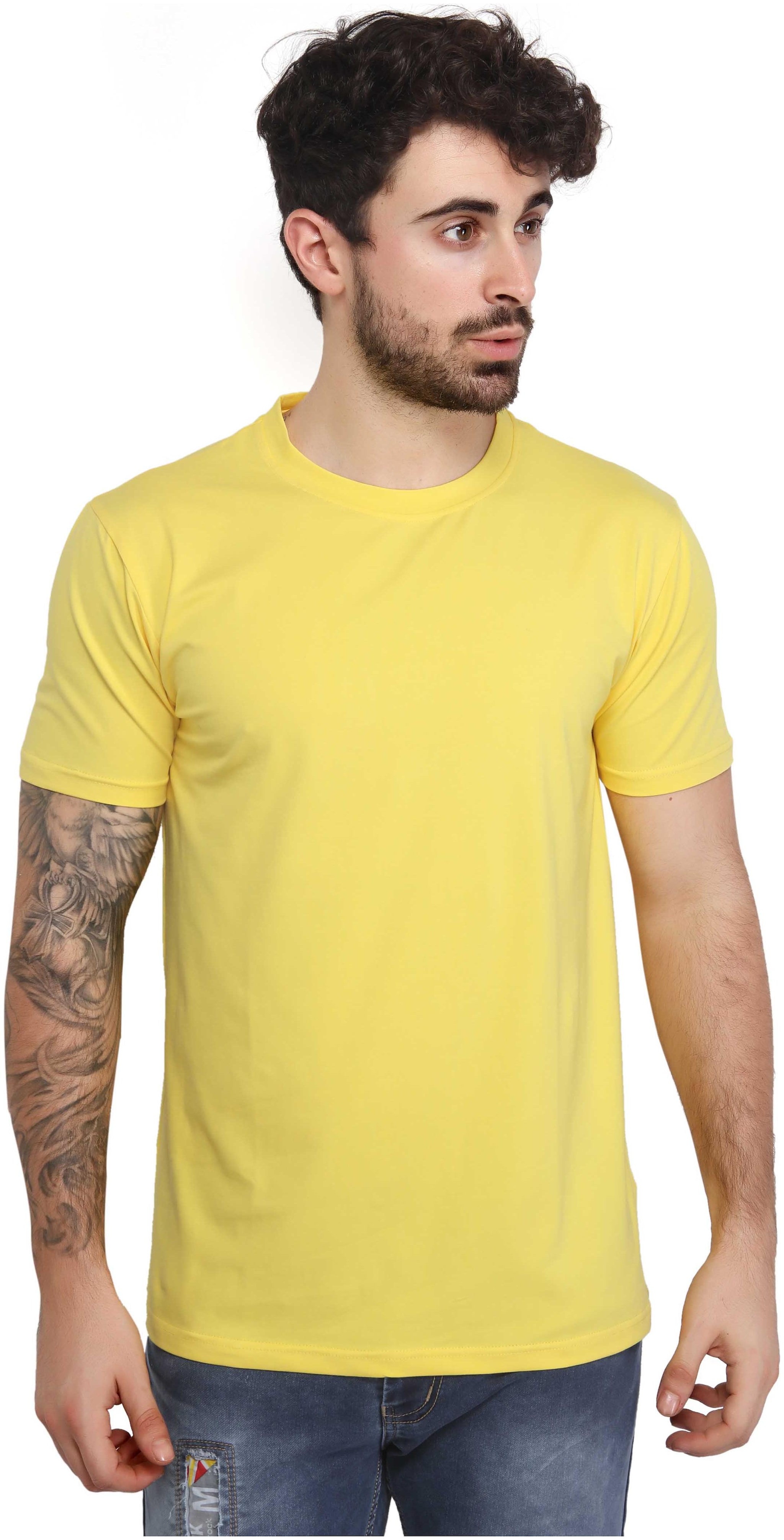 

Mr STAG Men Yellow Regular fit Cotton Lycra Round neck T-Shirt - Pack Of 1