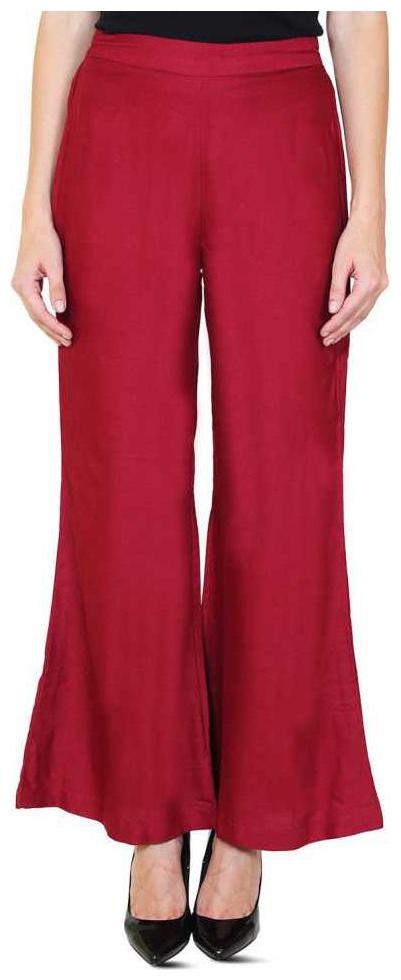 

MR TAYLORZ Maroon Solid Straight Palazzo