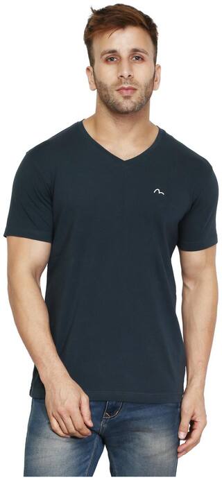 Buy Mudo Men Blue Regular Fit Cotton V Neck T Shirt Pack Of 1 Online At Low Prices In India Paytmmall Com