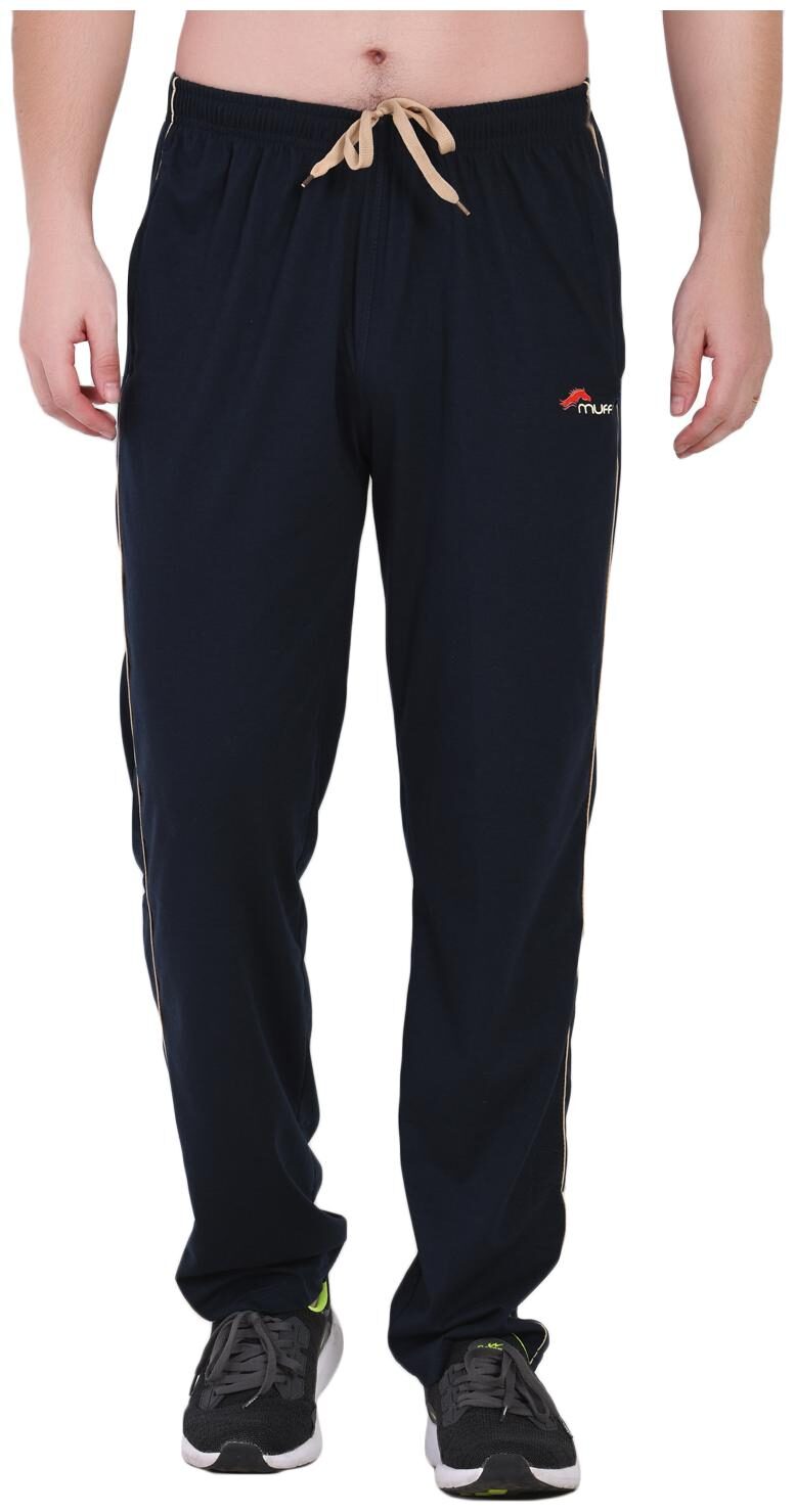

muffy Men Blue Solid Slim fit Track pants