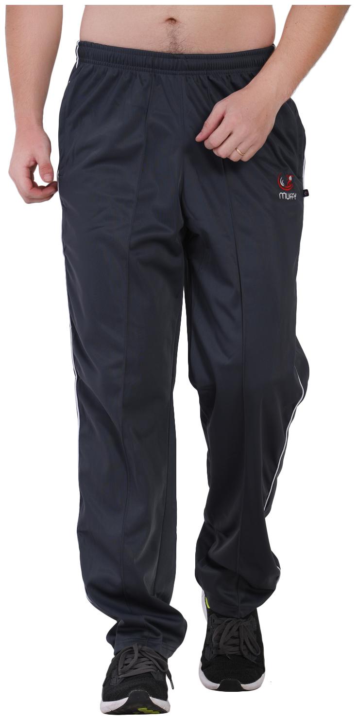 

muffy Men Grey Solid Slim fit Track pants
