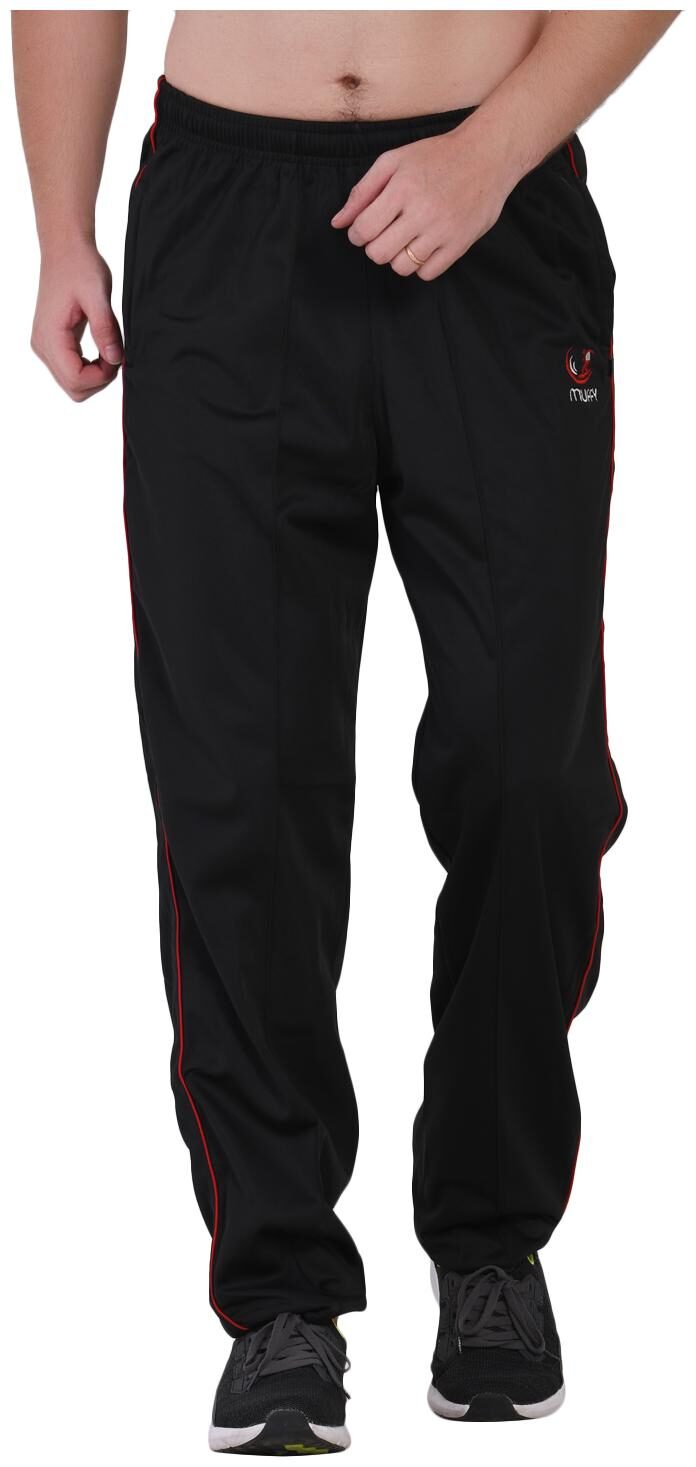 

muffy Men Black Solid Slim fit Track pants