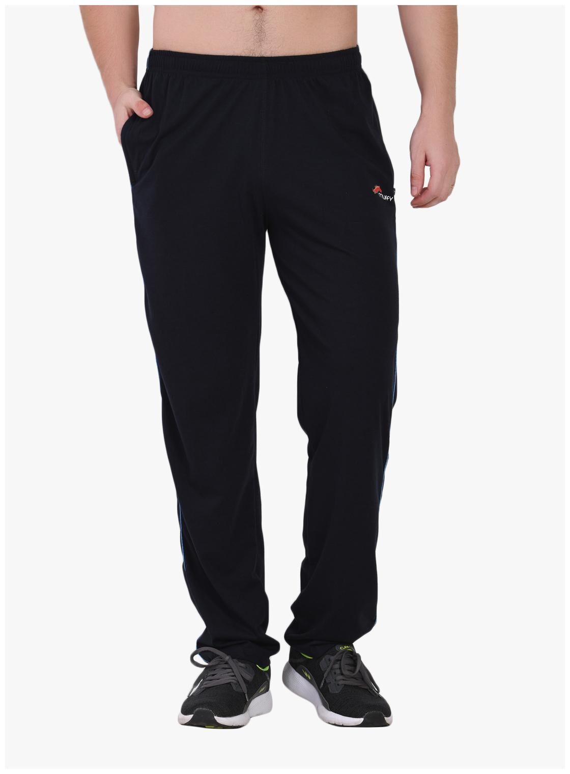 

muffy Men Black Solid Slim fit Track pants