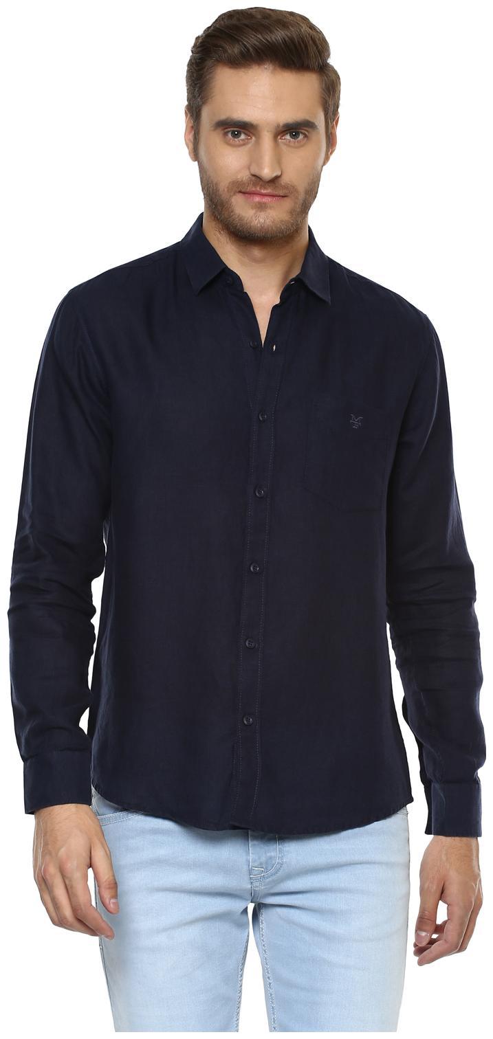 

Mufti Men Blue Solid Slim Fit Casual Shirt