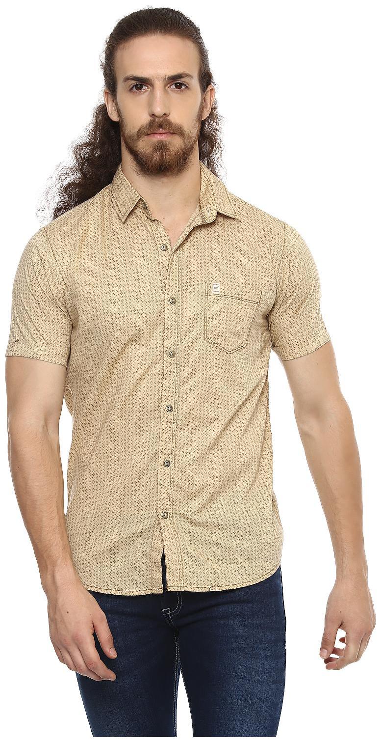 

Mufti Men Brown Printed Slim Fit Casual Shirt