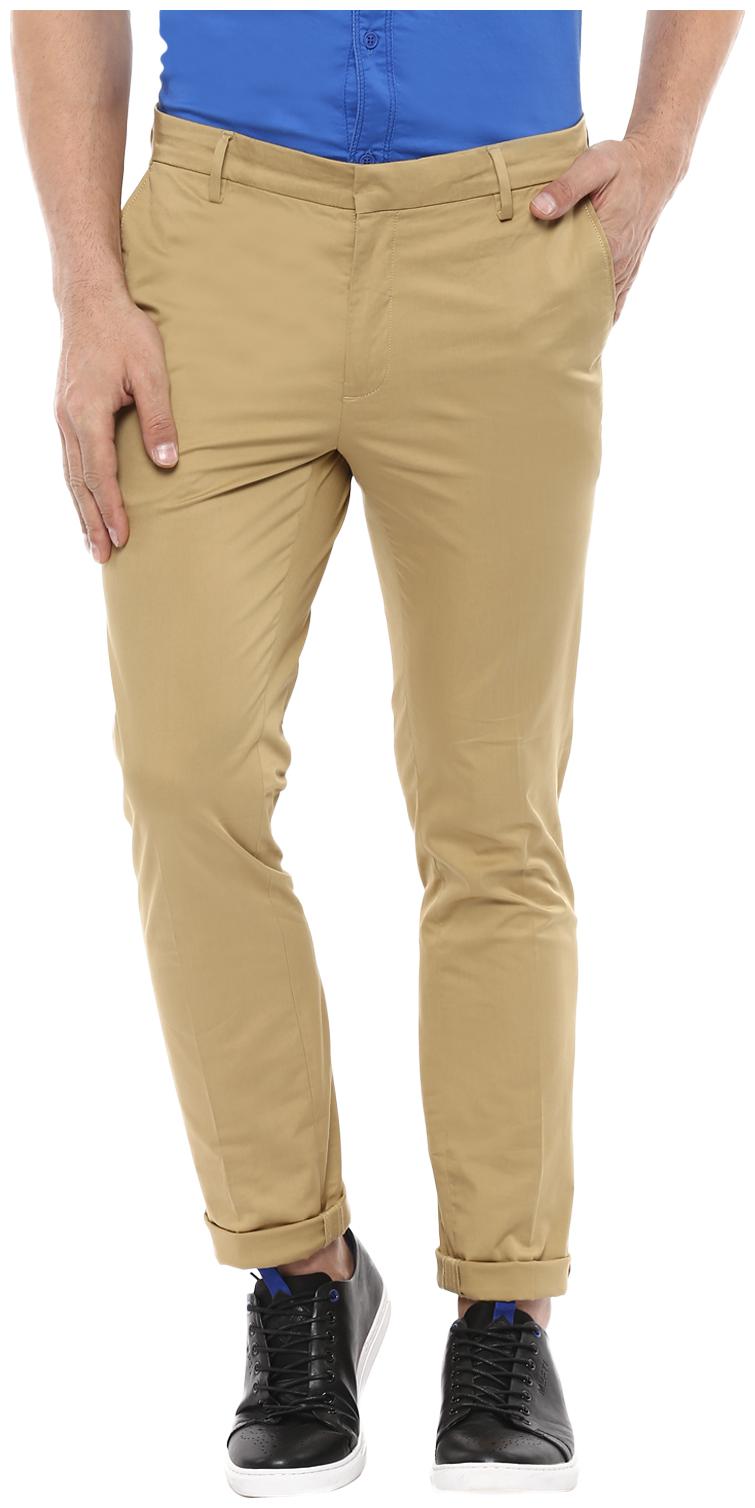 

Mufti Men Beige Solid Slim fit Regular trousers