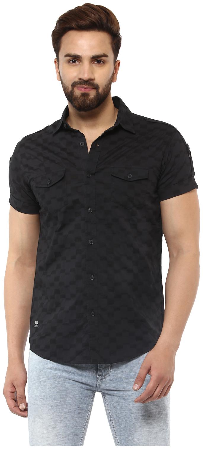 

Mufti Men Black Solid Slim Fit Casual Shirt