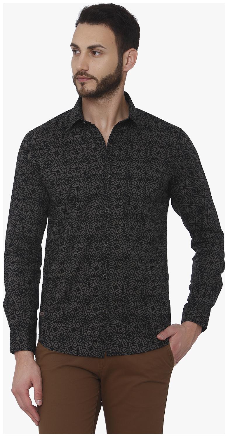 

Mufti Men Black Printed Slim Fit Casual Shirt