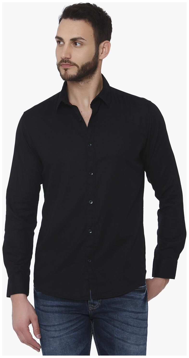 

Mufti Men Black Solid Slim Fit Casual Shirt
