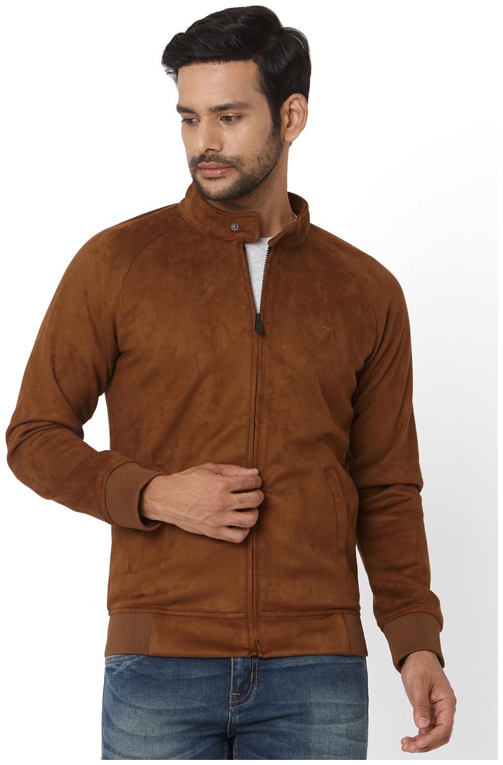 

Mufti Men Brown Solid Bomber jacket