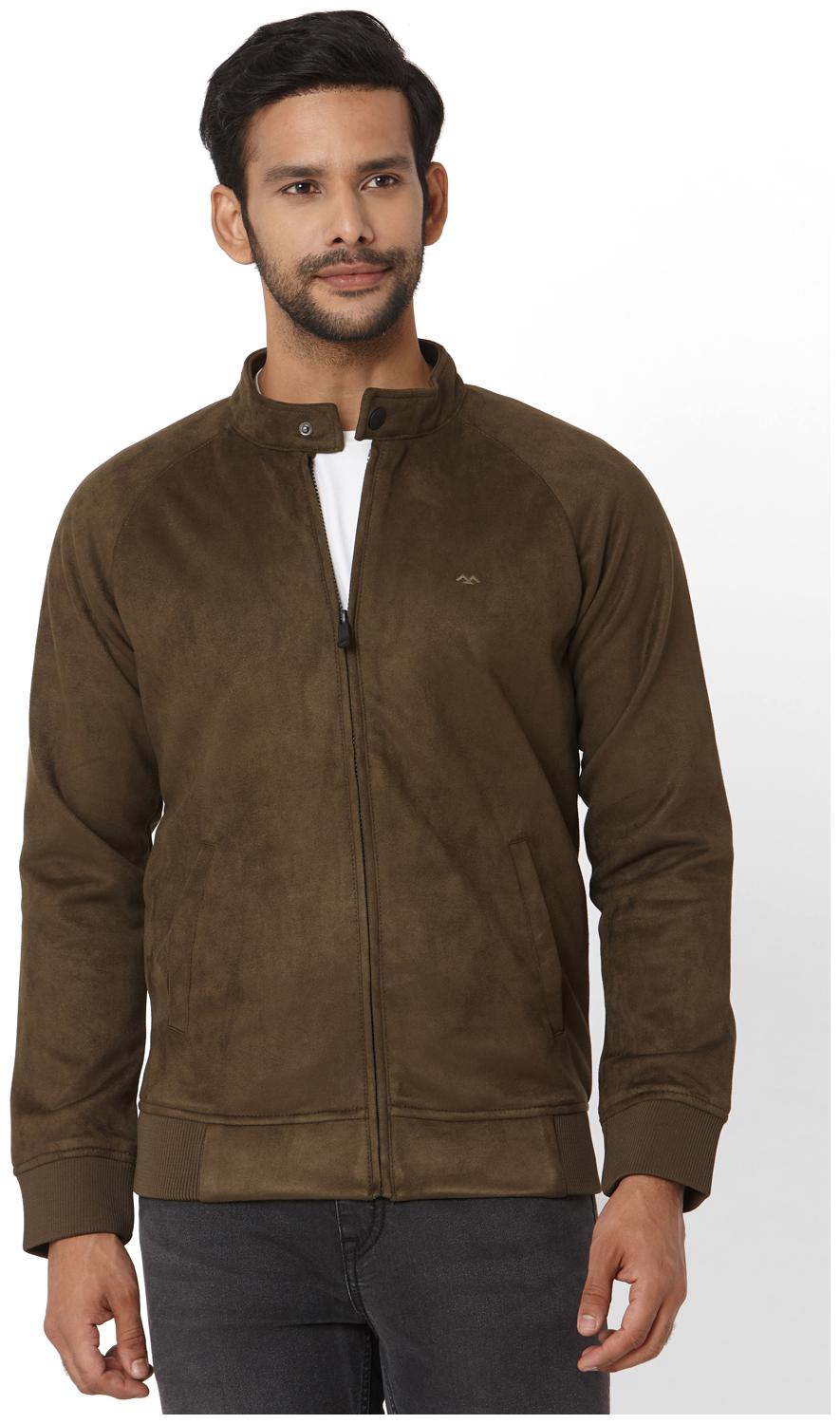 

Mufti Men Olive Solid Bomber jacket