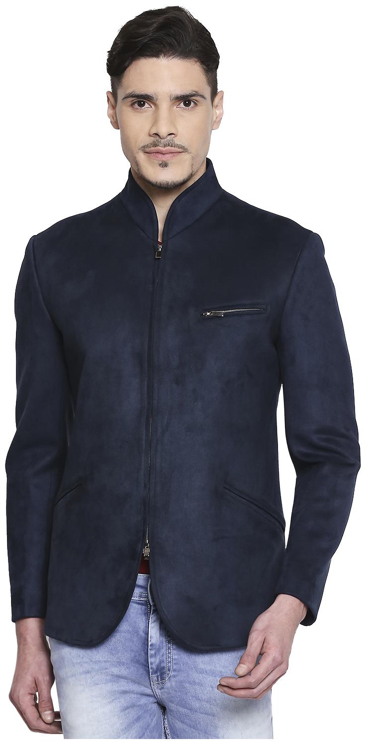 

Mufti Men Navy blue Solid Regular fit Single Breasted Blazer
