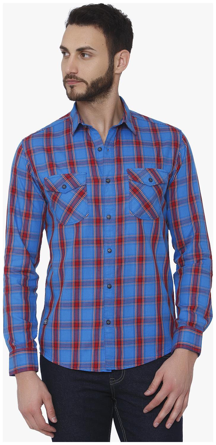 

Mufti Men Blue Checked Slim Fit Casual Shirt
