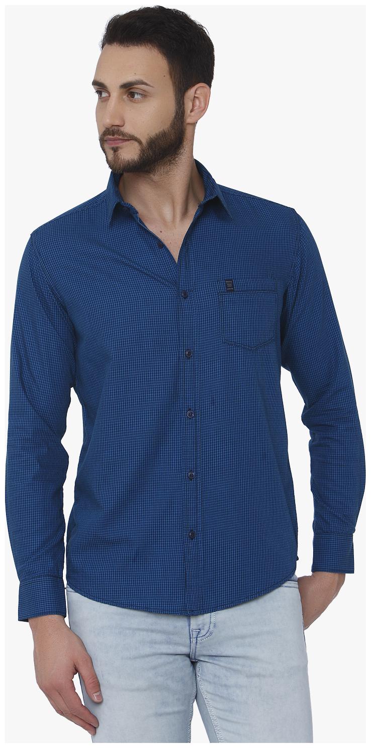 

Mufti Men Blue Checked Slim Fit Casual Shirt