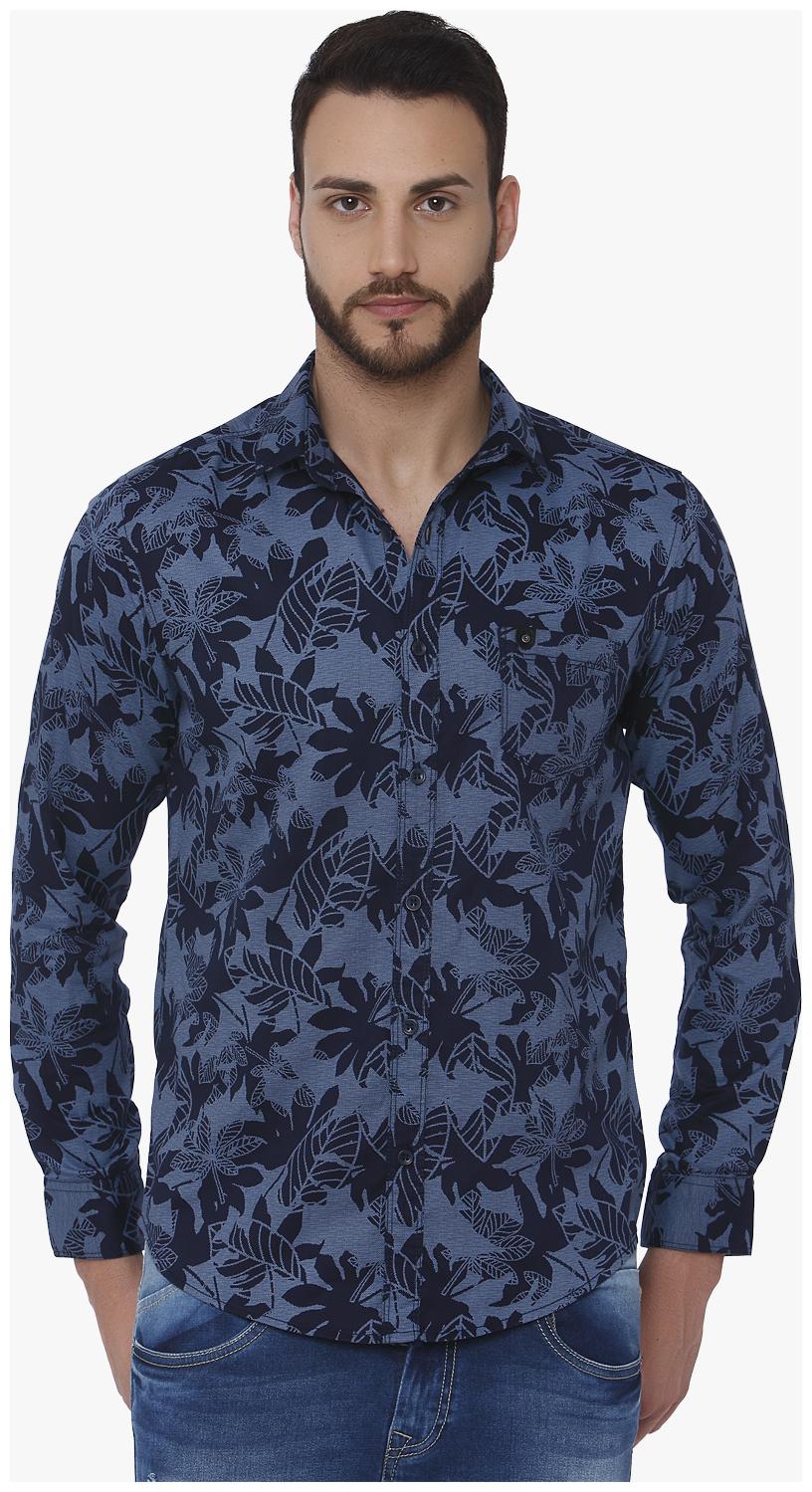 

Mufti Men Blue Printed Slim Fit Casual Shirt