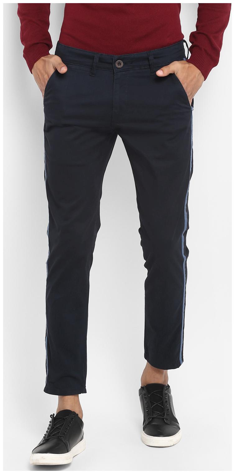 

Mufti Blue Slim Fit Cotton Ankle Length Trouser