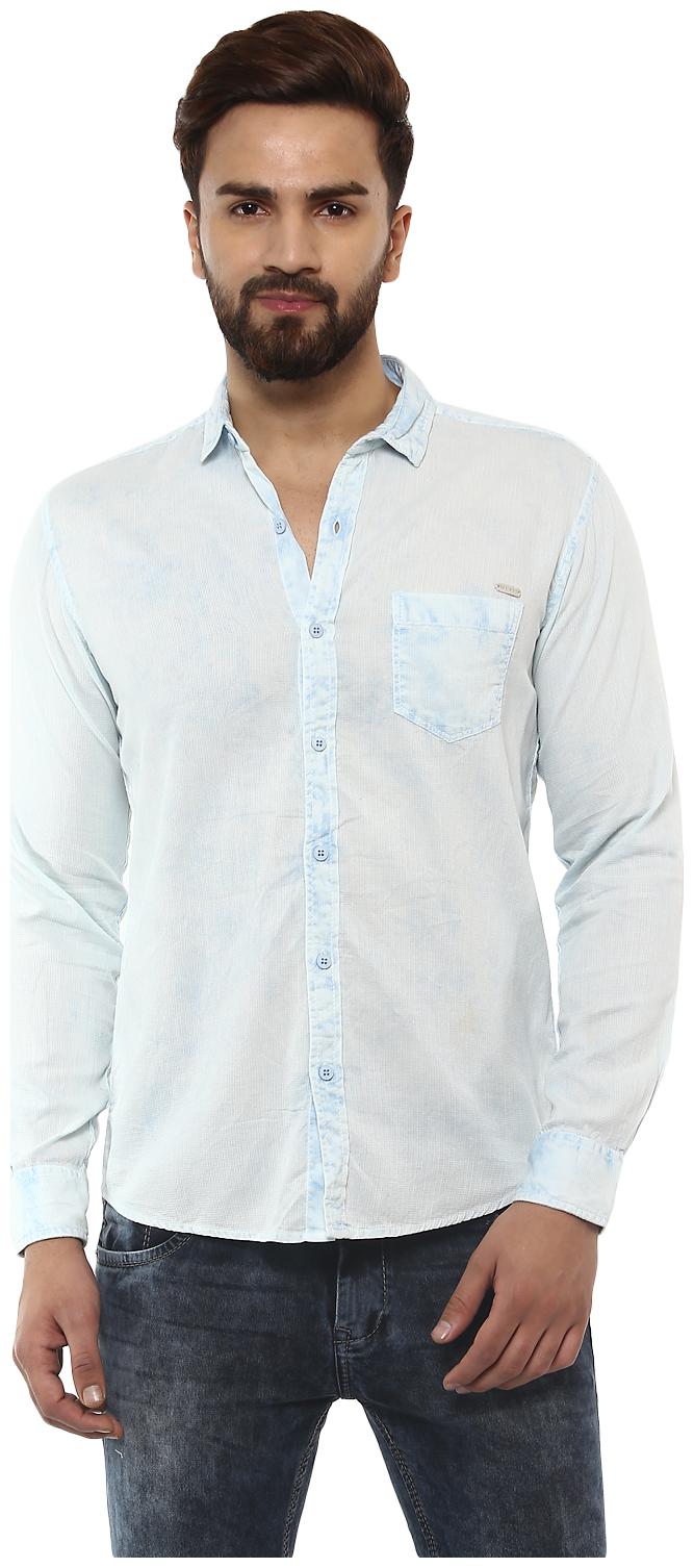 

Mufti Men Blue Solid Slim Fit Casual Shirt