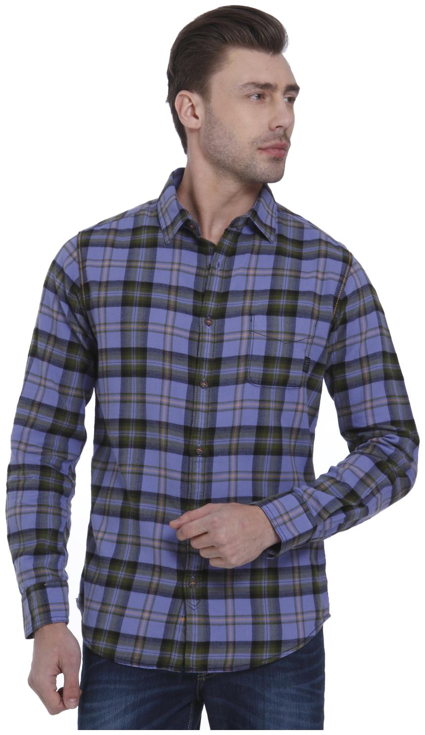 

Mufti Men Blue Checked Slim Fit Casual Shirt