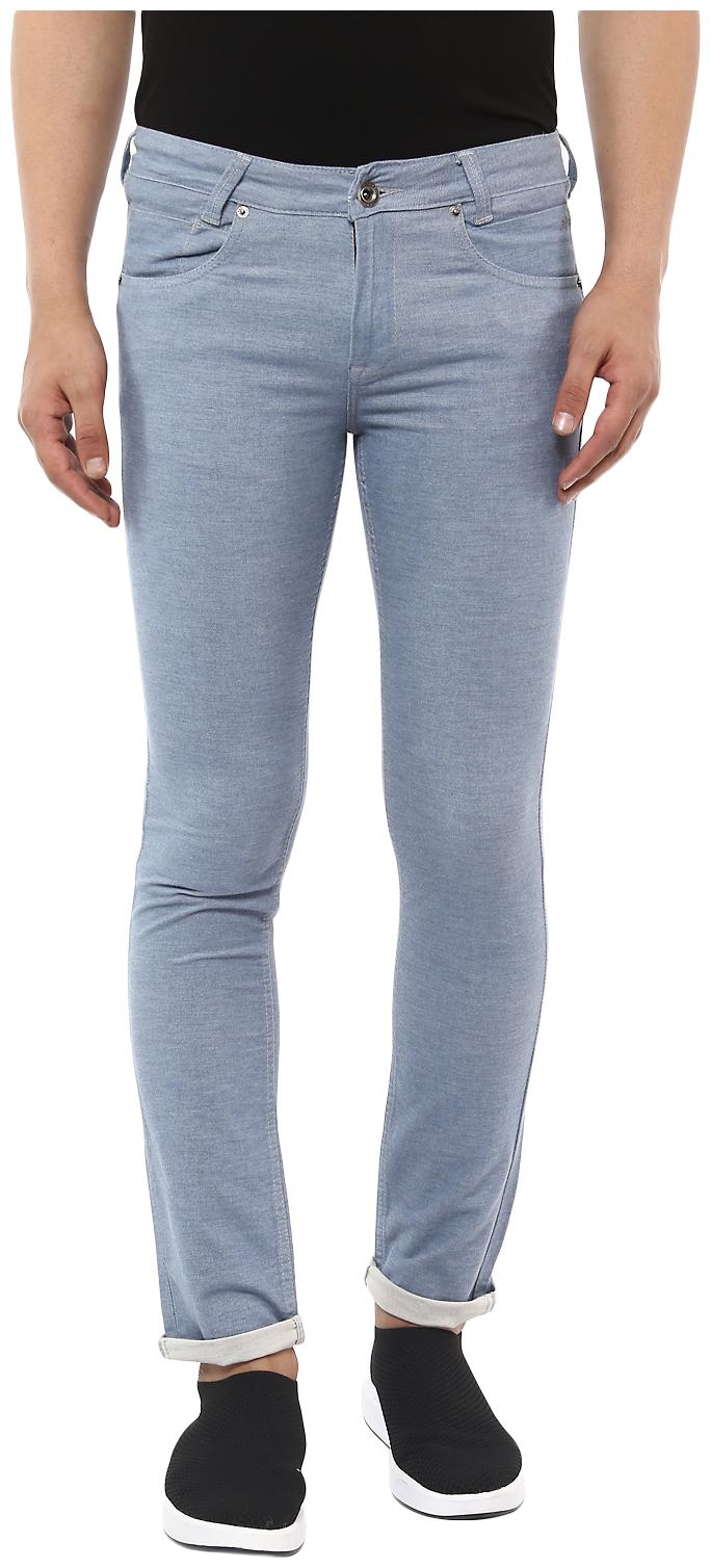 

Mufti Men Blue Solid Skinny fit Regular trousers