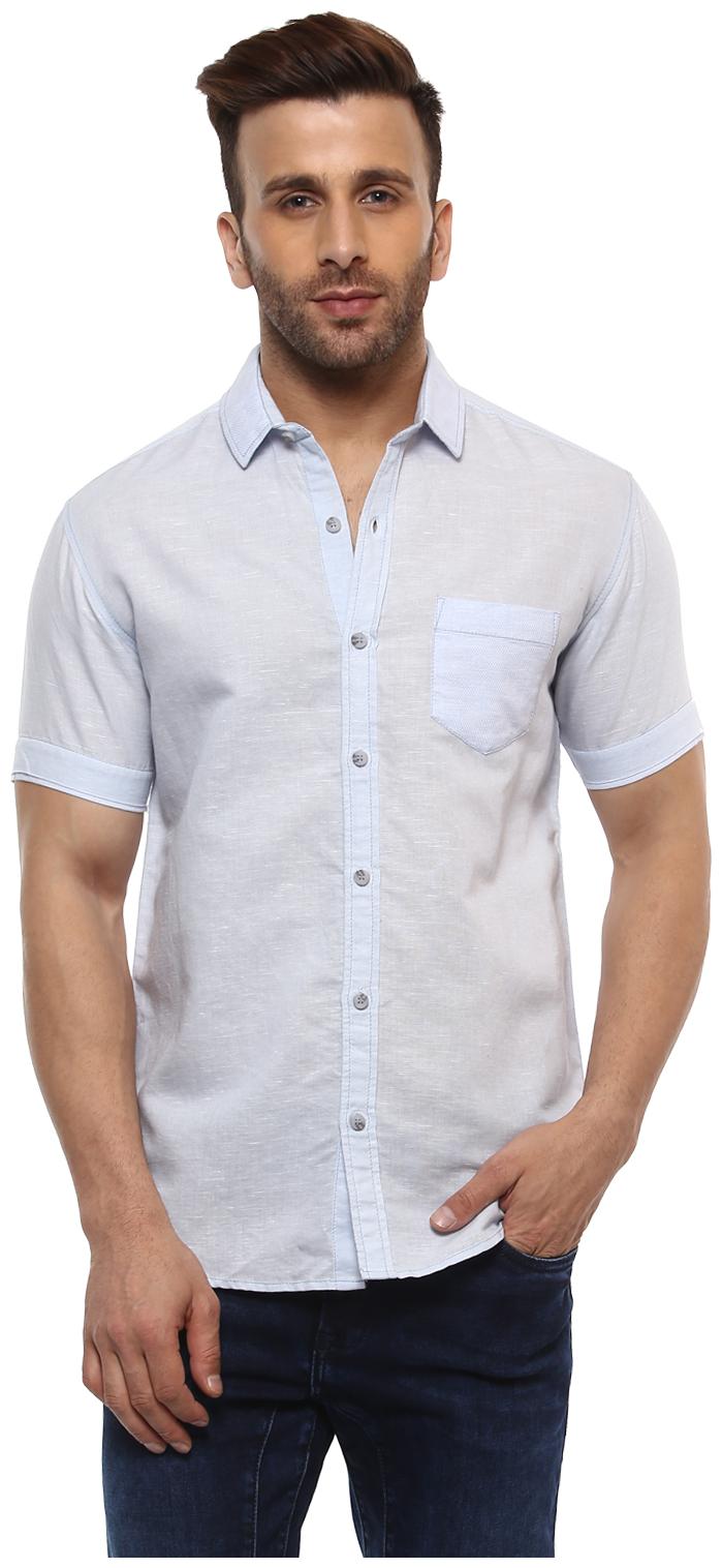 

Mufti Men Blue Solid Slim Fit Casual Shirt