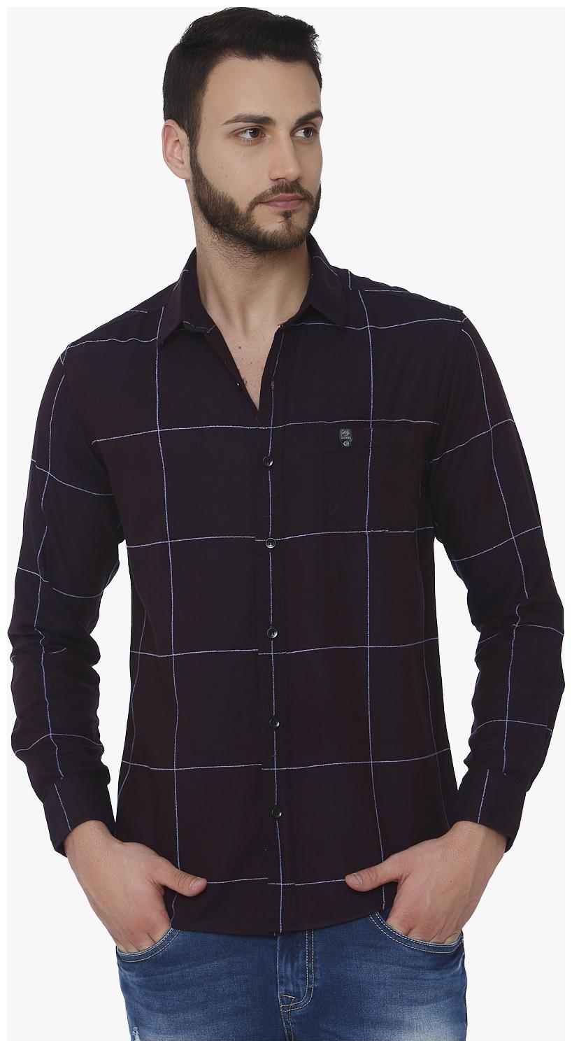 

Mufti Men Brown Checked Slim Fit Casual Shirt