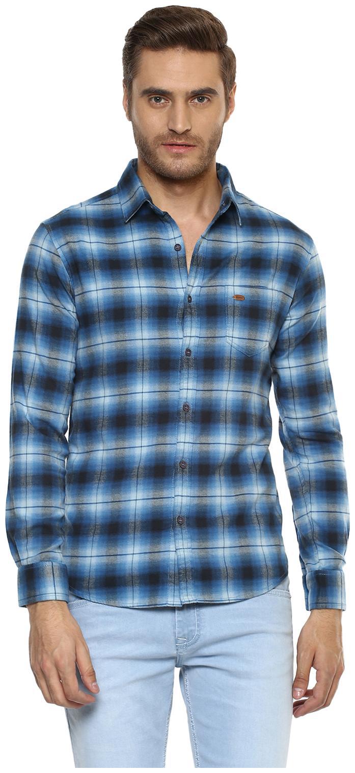 

Mufti Men Blue Printed Slim Fit Casual Shirt