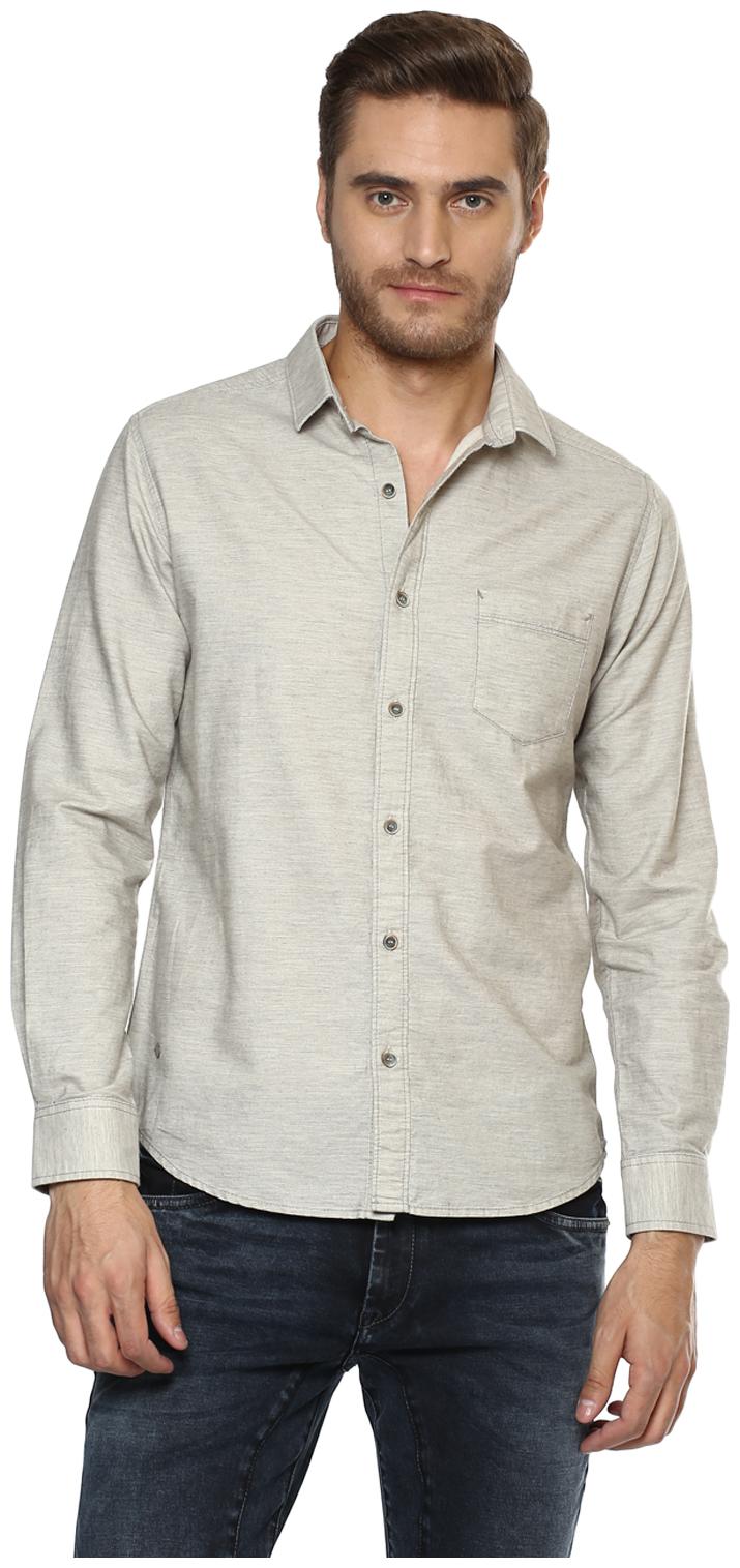

Mufti Men White Solid Slim Fit Casual Shirt
