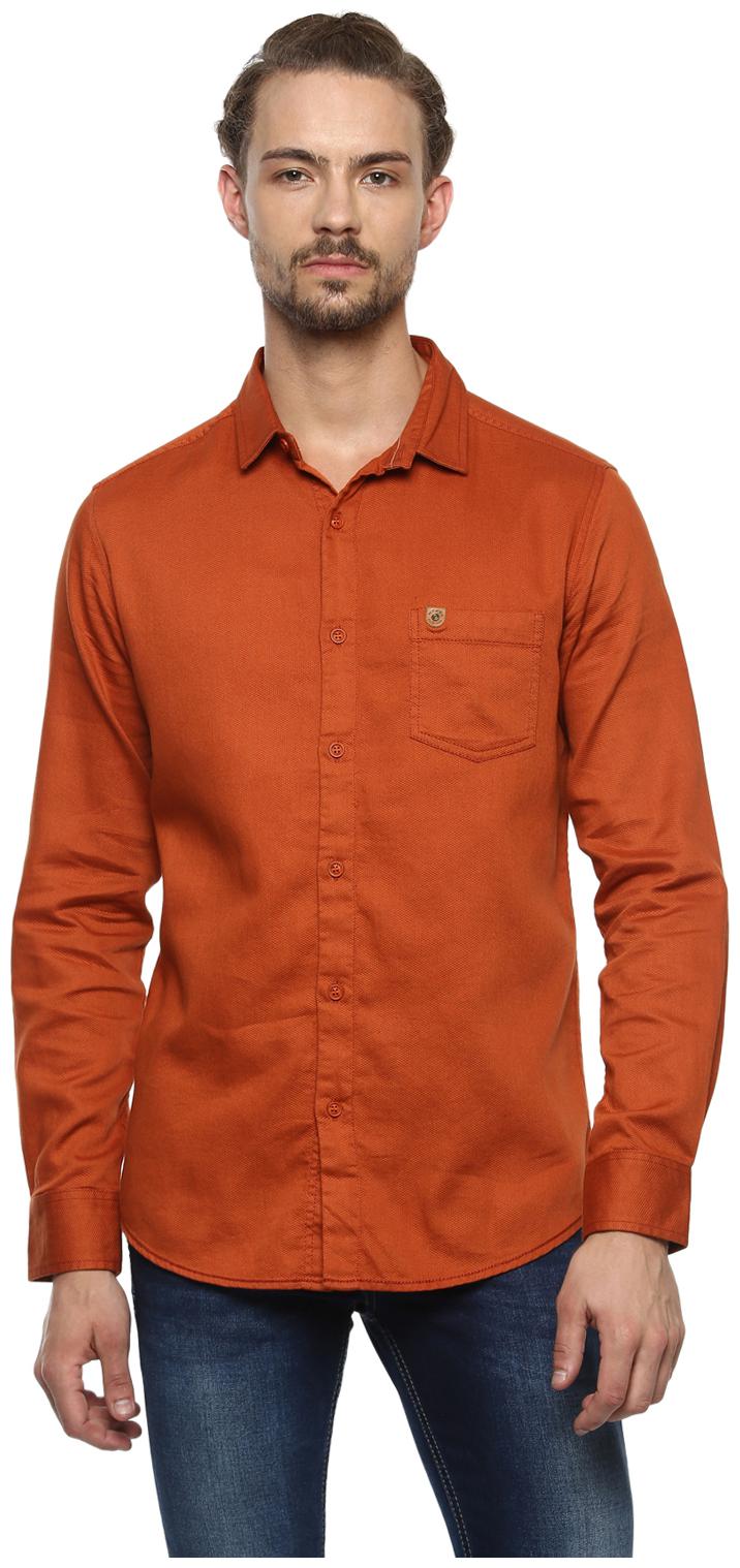 

Mufti Men Red Solid Slim Fit Casual Shirt