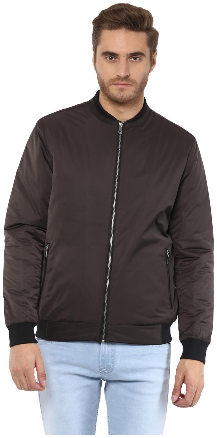 

Mufti Men Grey Solid Bomber jacket