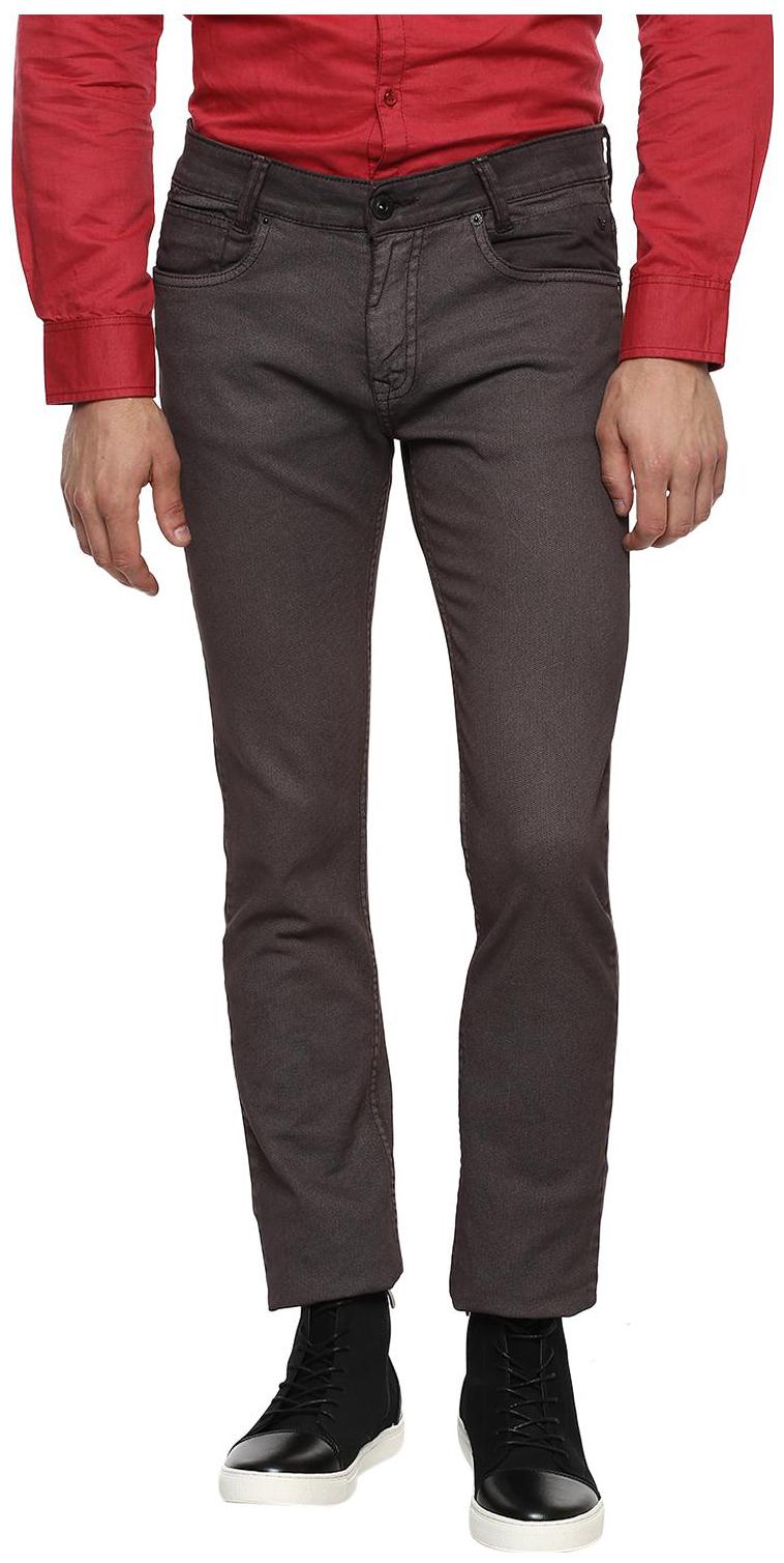 

Mufti Men Brown Solid Slim fit Regular trousers