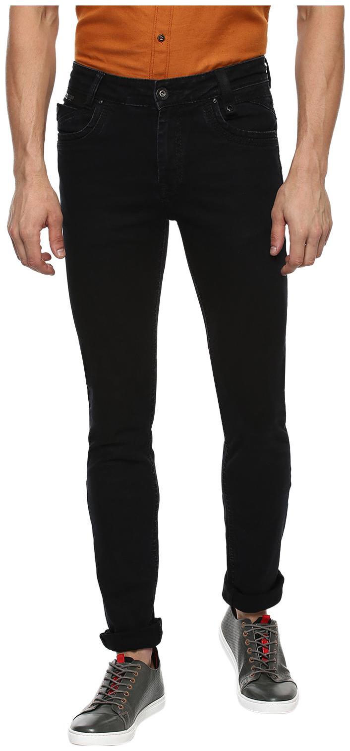 

Mufti Men Black Solid Slim fit Regular trousers