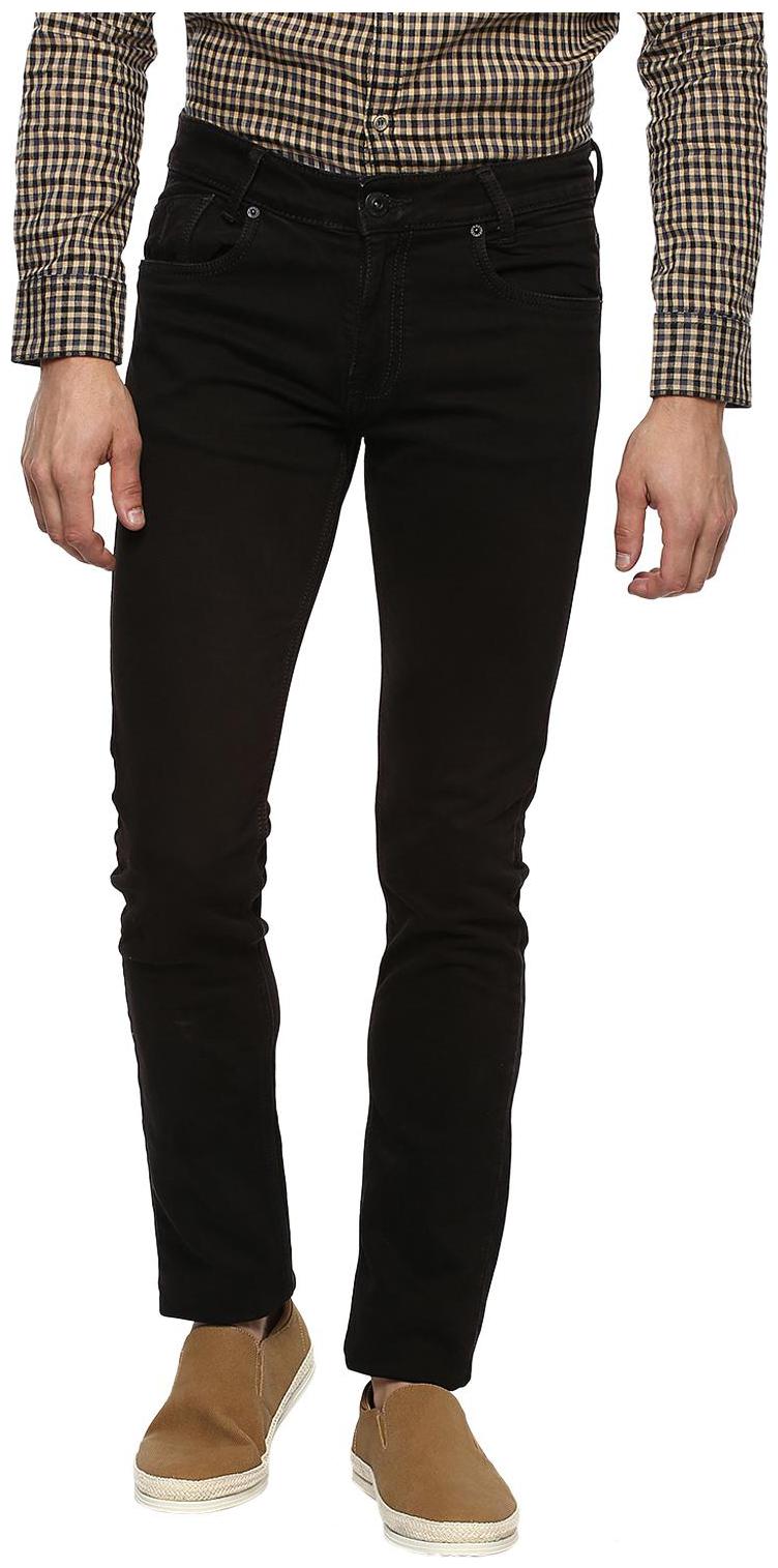 

Mufti Men Black Solid Slim fit Regular trousers