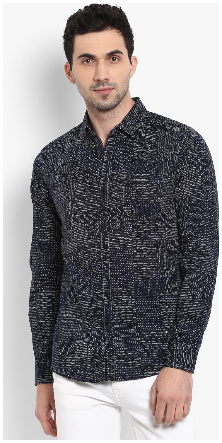 

Mufti Men Blue Floral Slim Fit Casual Shirt