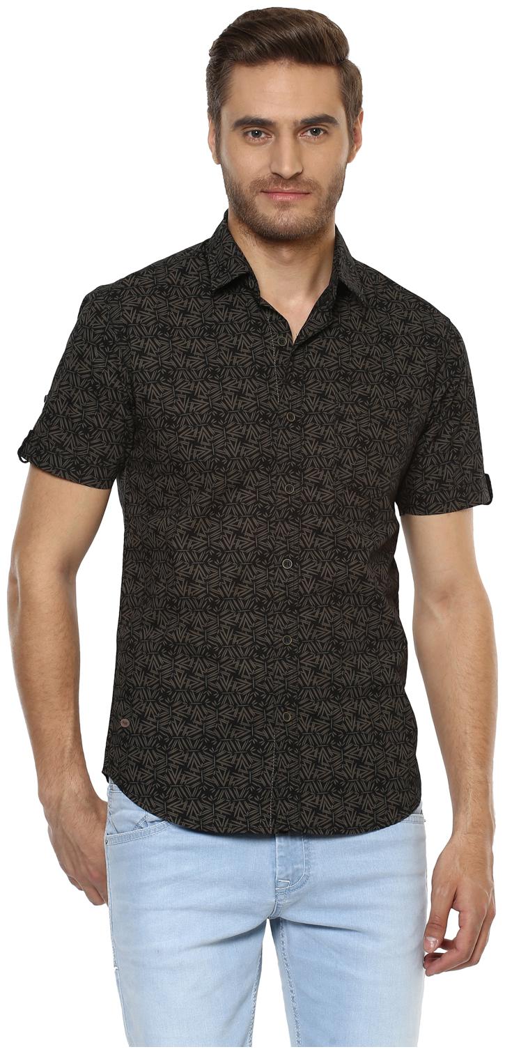 

Mufti Men Black Printed Slim Fit Casual Shirt