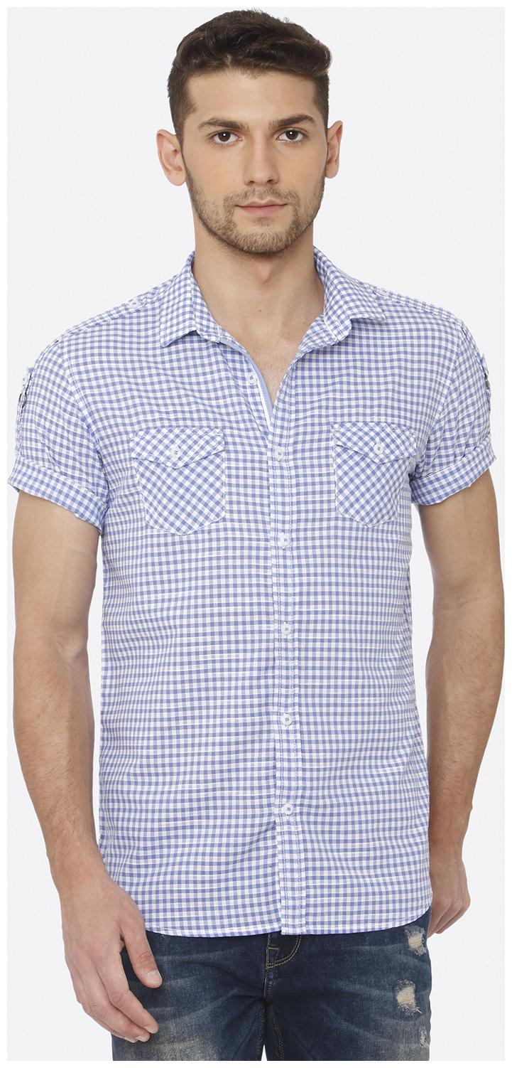 

Mufti Men Blue Checked Slim Fit Casual Shirt