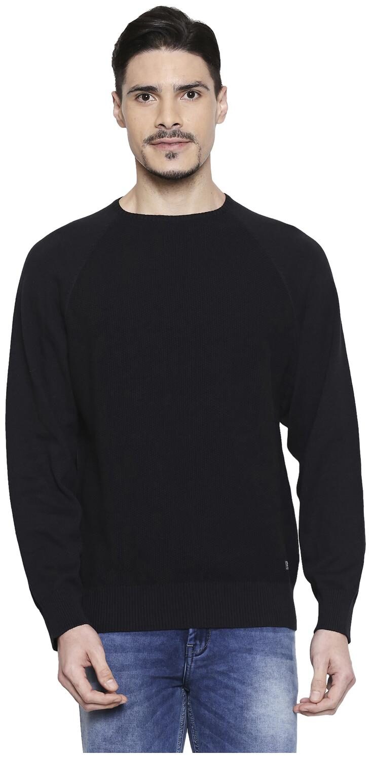 

Mufti Men Black Round neck Pullover