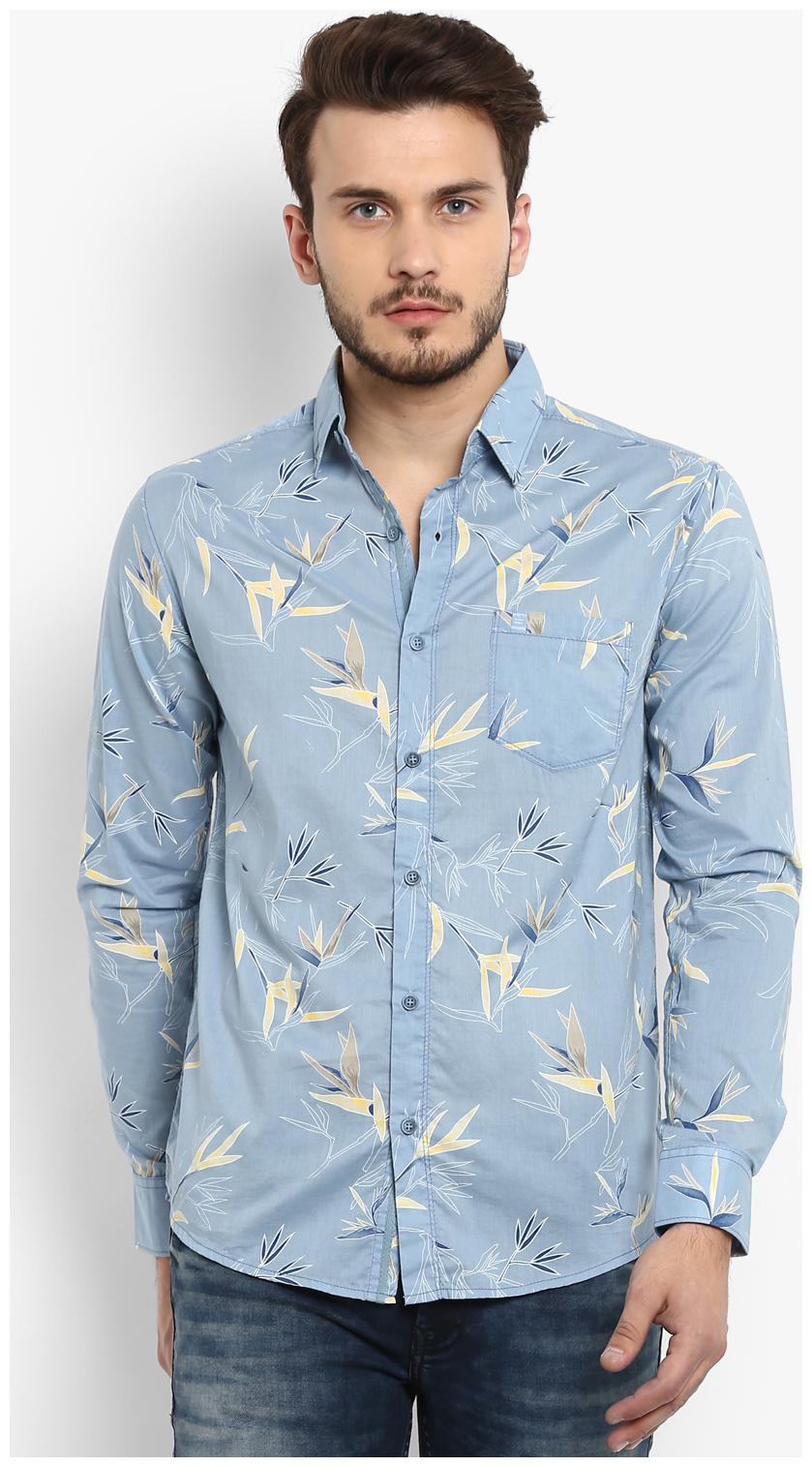 

Mufti Men Blue Floral Slim Fit Casual Shirt