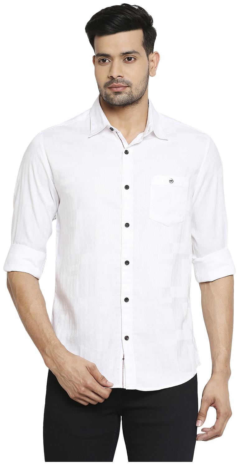 

Mufti Men White Solid Slim Fit Casual Shirt