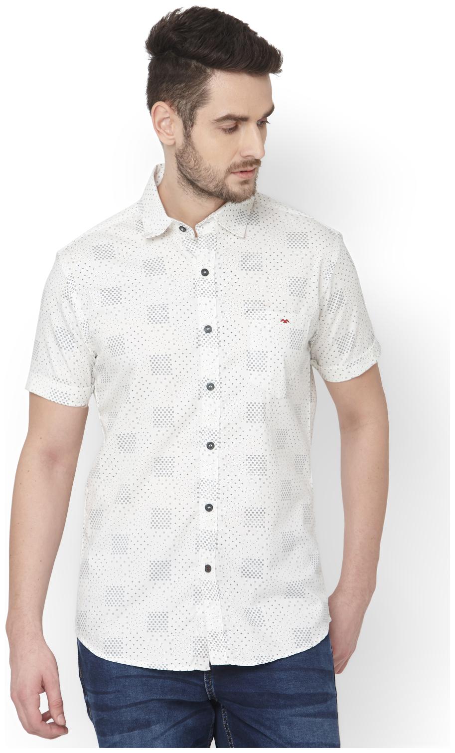

Mufti Men White Printed Slim Fit Casual Shirt