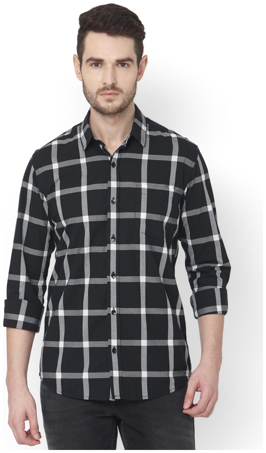 

Mufti Men Black Checked Slim Fit Casual Shirt