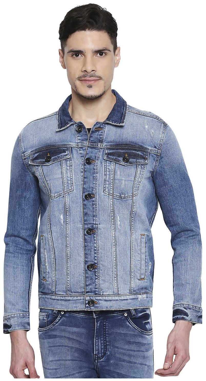

Mufti Men Blue Solid Denim jacket