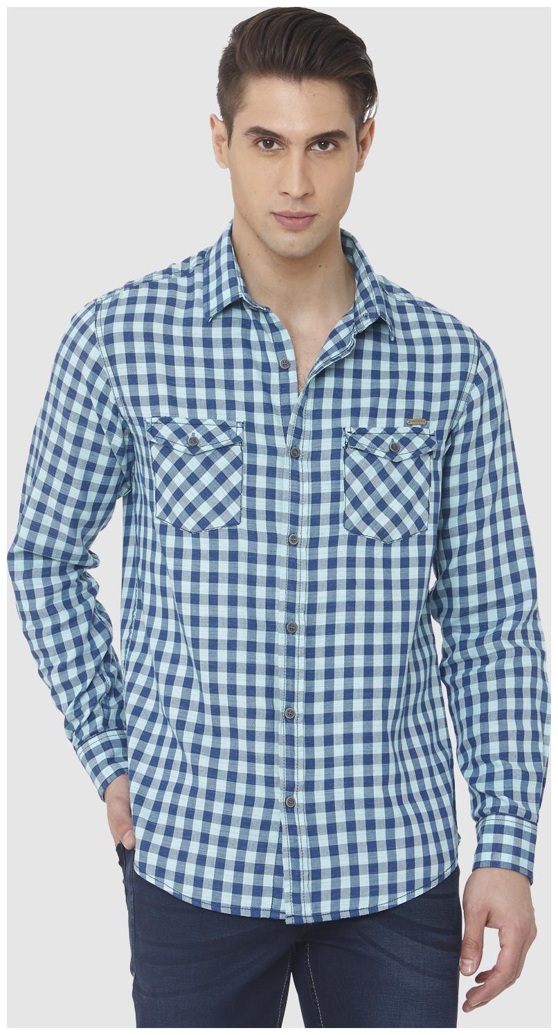 

Mufti Cotton Slim Fit Men Casual shirt - turquoise