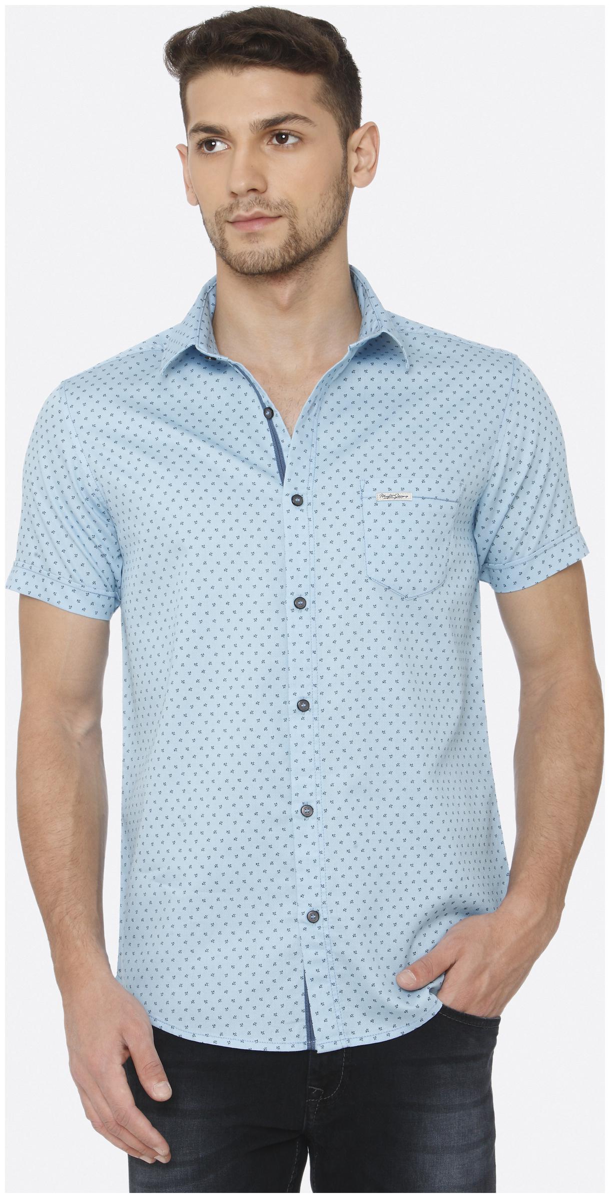 

Mufti Men Blue Printed Slim Fit Casual Shirt