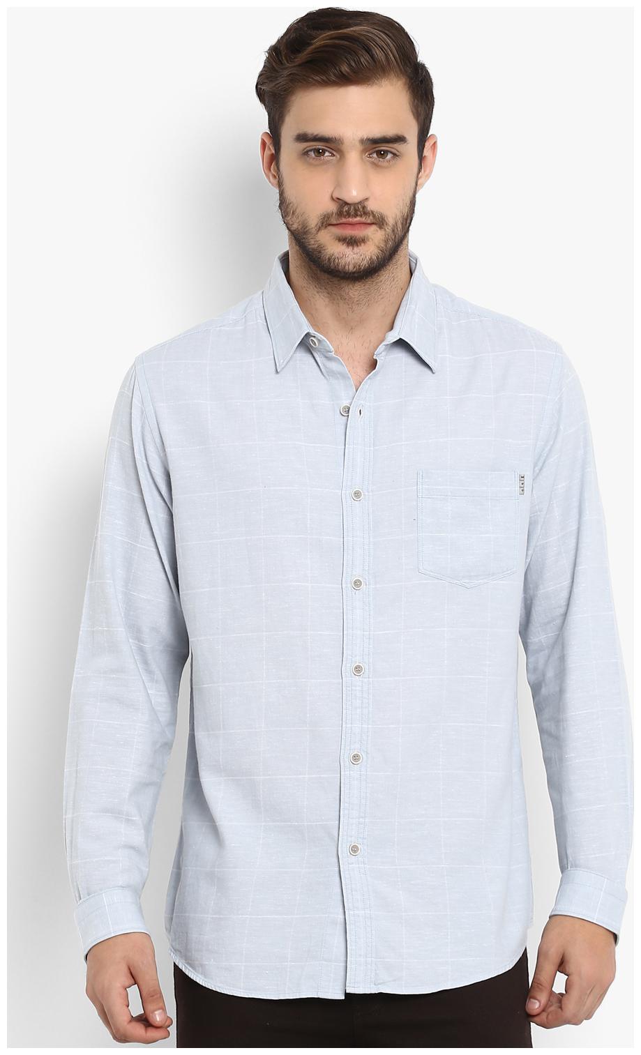 

Mufti Men Grey Solid Slim Fit Casual Shirt