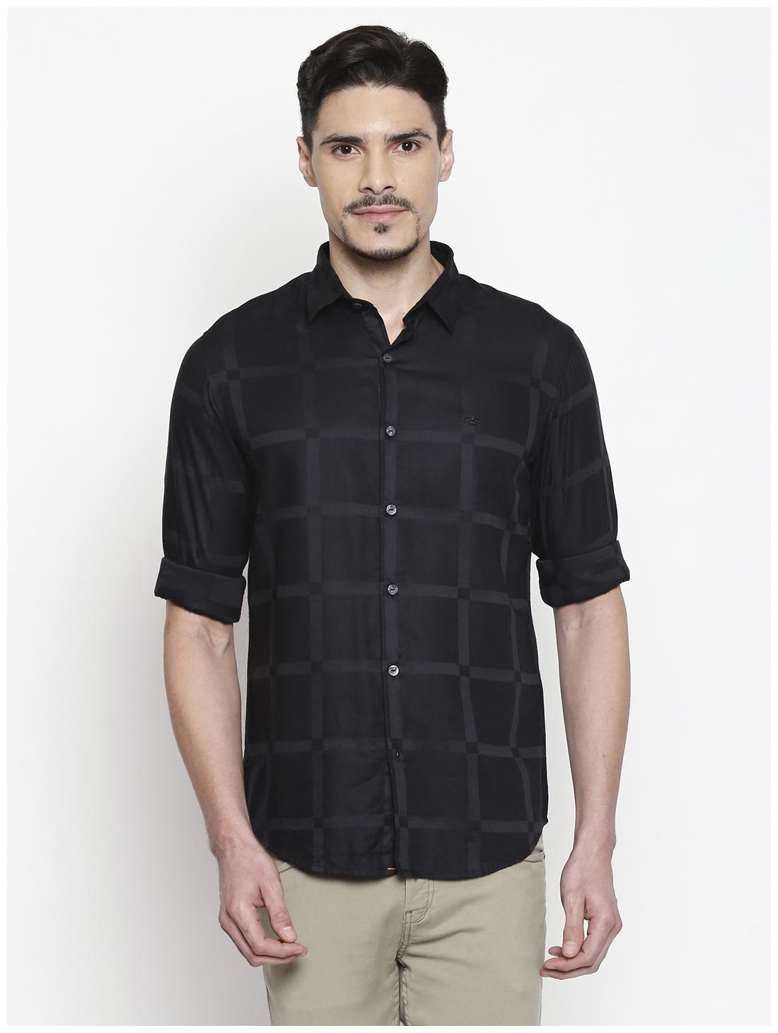 

Mufti Men Black Checked Slim Fit Casual Shirt