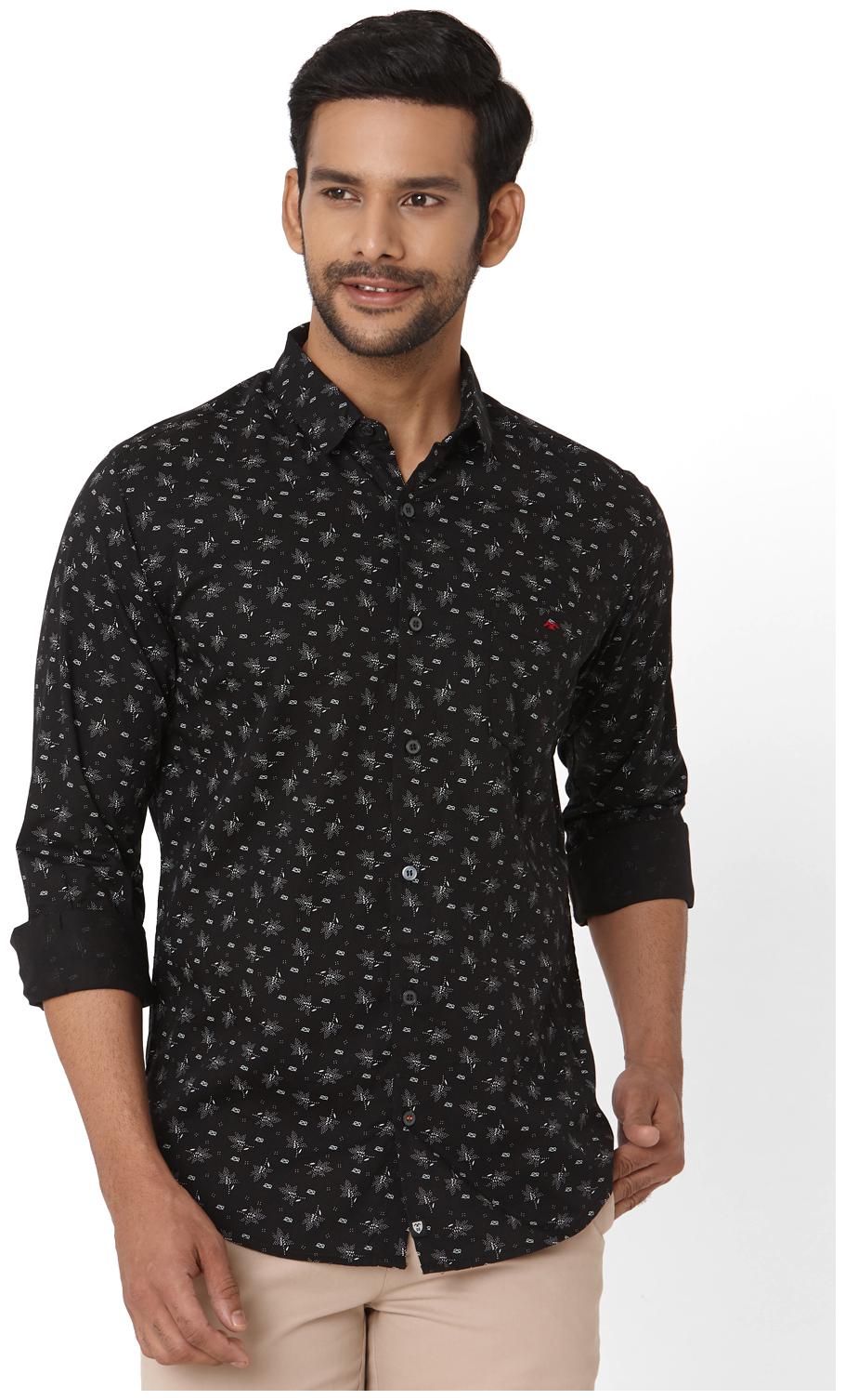 

Mufti Men Black Printed Slim Fit Casual Shirt