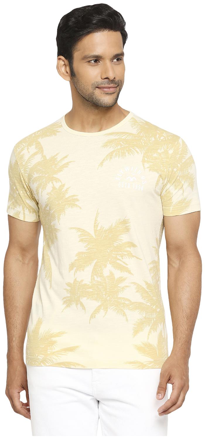 

Mufti Men White Yellow Slim fit Cotton Round neck T-Shirt - Pack Of 1